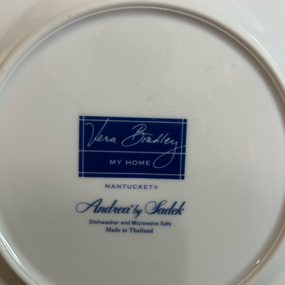 Vera Bradley Blue and White Ceramic Dinner Plate - Picture 6 of 7